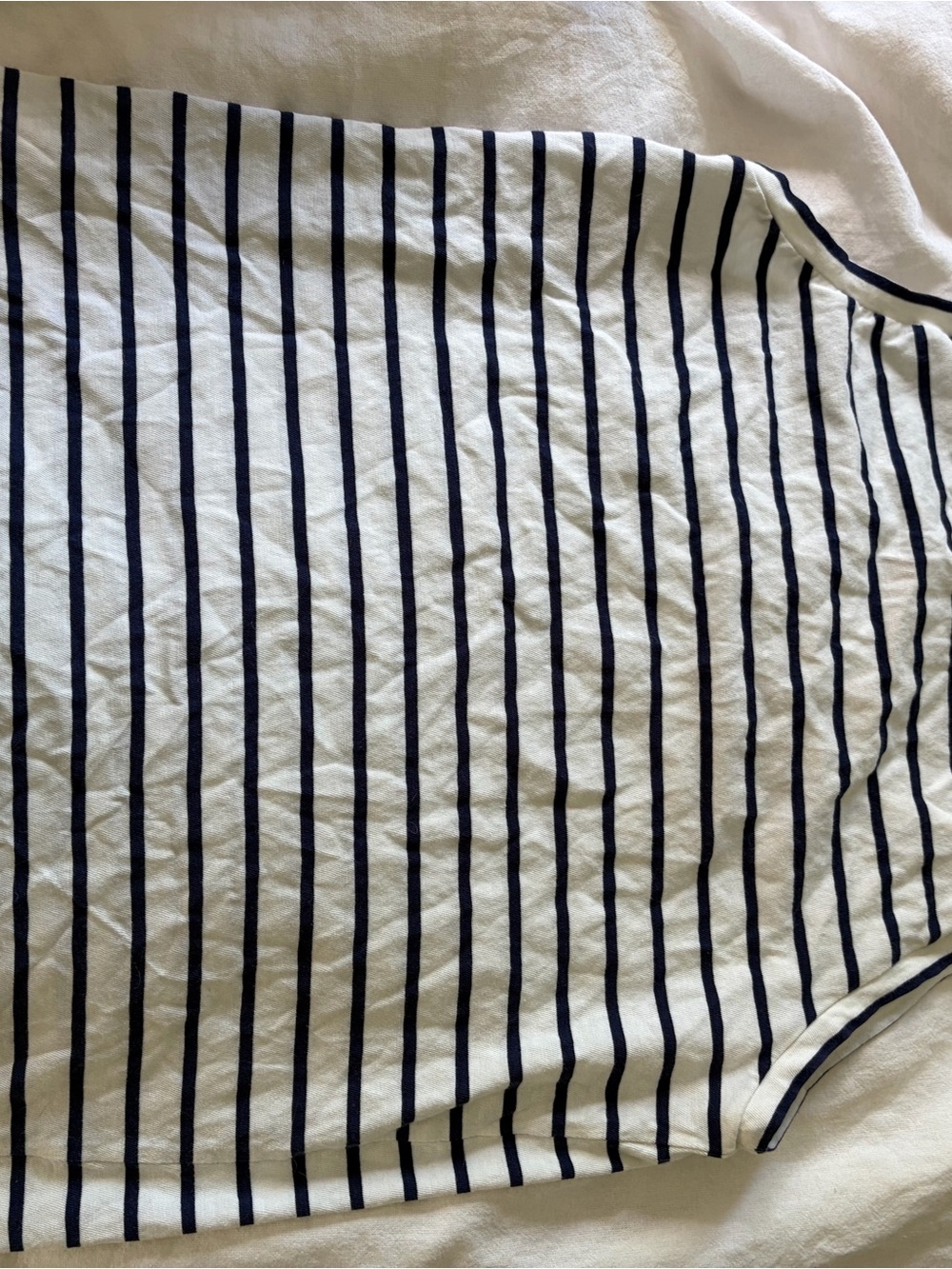 J. Crew White and Navy Striped Tank Top